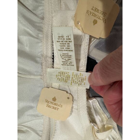 Vtg 90s Victoria's Secret Second Skin Panties Briefs M Bra Set 36C Chiffon NWT - Picture 6 of 7